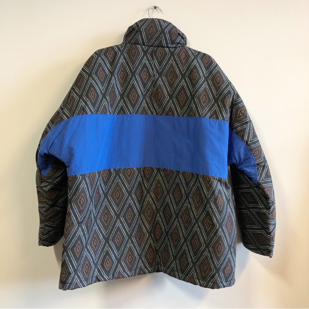 Zara Mens Colorblock Diamond Print Puffer Winter Jacket Size Large NEW - Picture 7 of 14